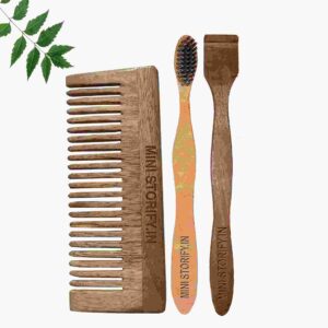 1 Neem Shampu Comb 1 Neem adult toothbrush1 Neem tongue Cleaner