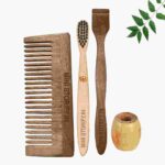 1 Neem Shampu Comb 1 Neem kids toothbrush1 Neem tongue Cleaner1 Bamboo brush stand