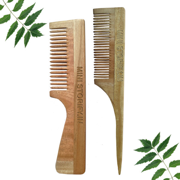 1.Neem.Tail.&.1.Handle.Comb.Pack.of.2