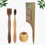 1 Neem Tail-Comb1 Neem adult-toothbrush1 Neem tongue-Cleaner1 Bamboo brush-stand