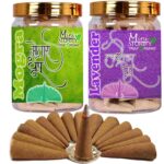 Mogra dhoop Cone 70pcs,Lavender dhoop Cone 70pcs (Pack of 2)