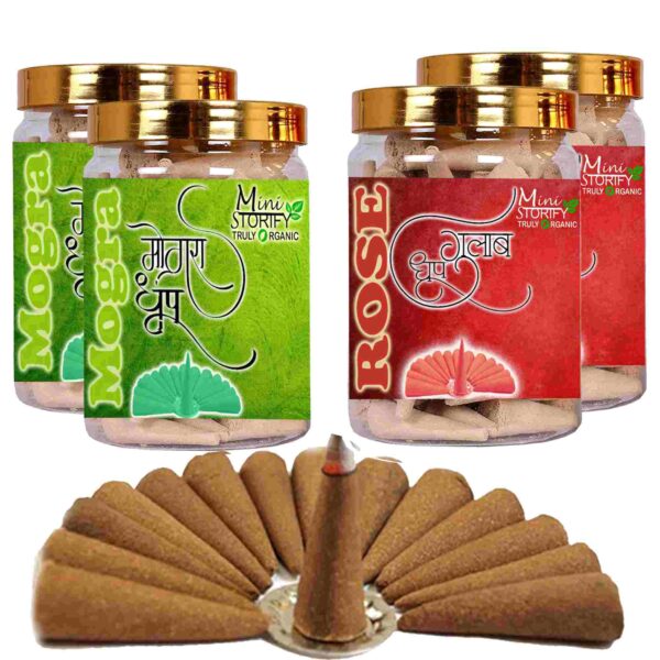 Mogra and Rose dhoop Cones