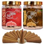 Rose dhoop Cone 70pcs,Gugle dhoop Cone 70pcs (Pack of 2)
