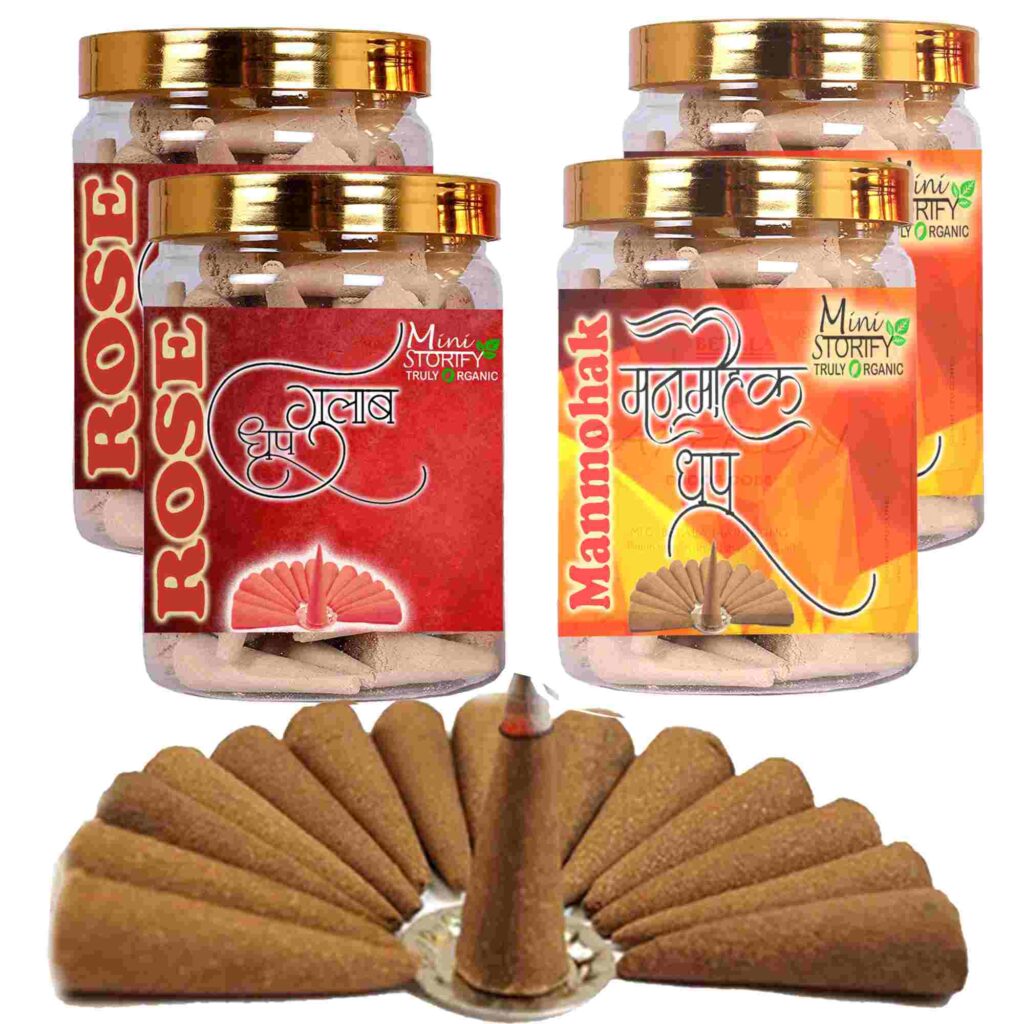 Rose and Mohak dhoop Cones