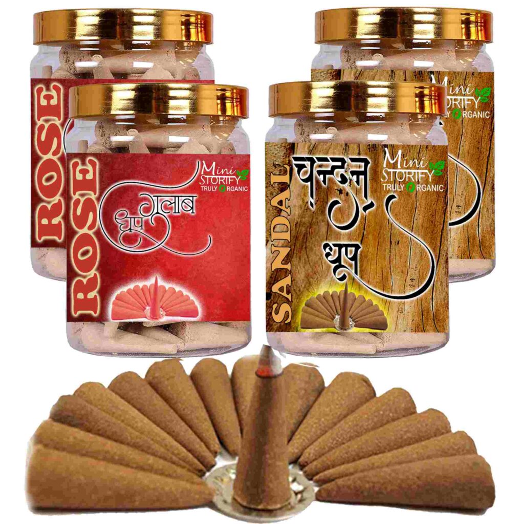 Rose and Sandle dhoop cones