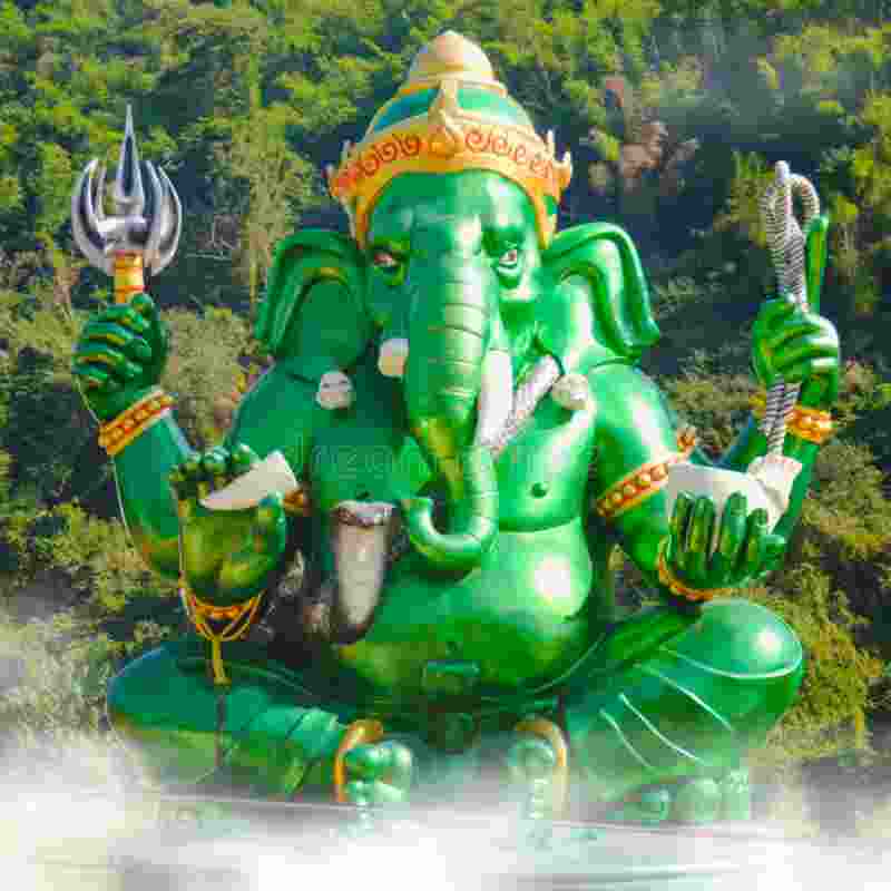 light green ganesh ji