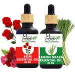 Essential Oil of Rose and Lemongrass 30 Ml Each